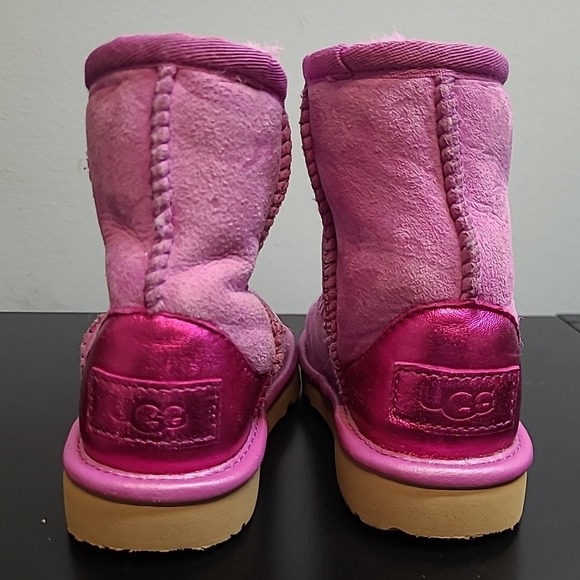 UGG Winter Snow Boots Youth 6 Pink Mid Calf Round‎ Toe Sherpa SN1139056T - Picture 8 of 14